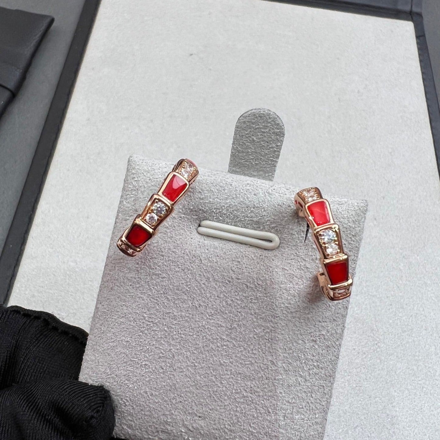 [Angela Jewellery]SERPENTI CARNELIAN PINK GOLD EARRINGS
