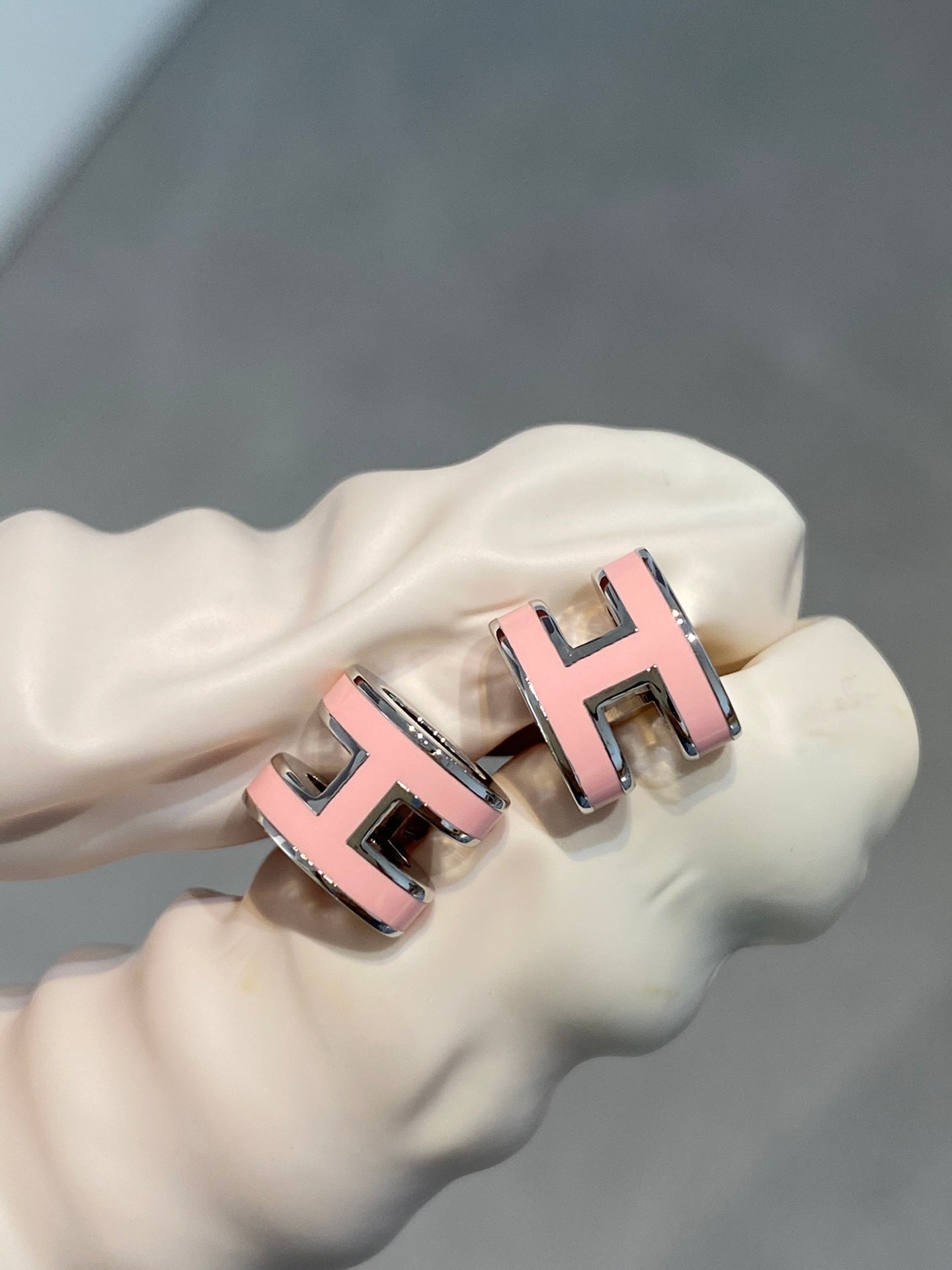 [Angela Jewellery]MINI POP H SILVER EARRINGS PINK