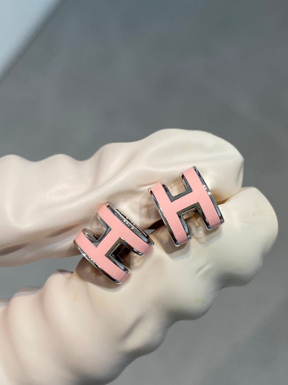 [Angela Jewellery]MINI POP H SILVER EARRINGS PINK