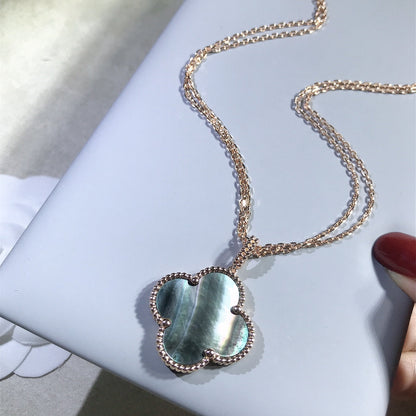 [Angela Jewellery]CLOVER 25MM GOLD DARK MOP BIG CLOVER NECKLACE
