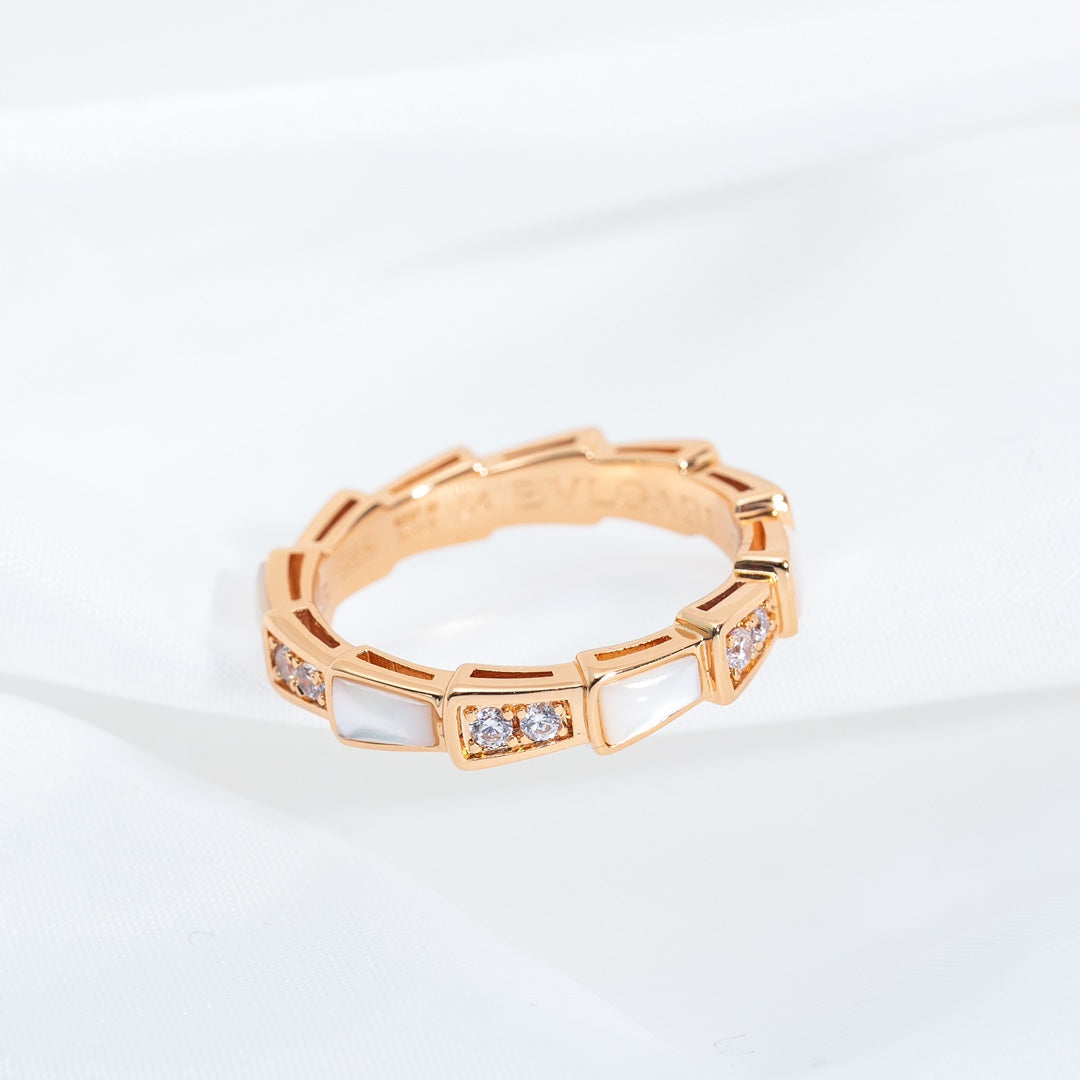 [Angela Jewellery]SERPENTI RING PINK GOLD DIAMOND MOP 3MM