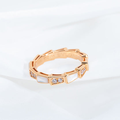 [Angela Jewellery]SERPENTI RING PINK GOLD DIAMOND MOP 3MM