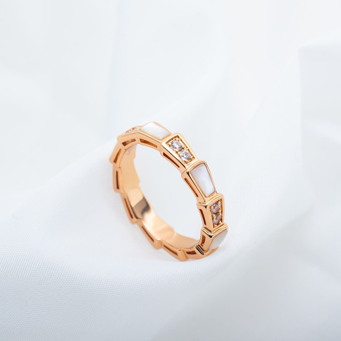 [Angela Jewellery]SERPENTI RING PINK GOLD DIAMOND MOP 3MM