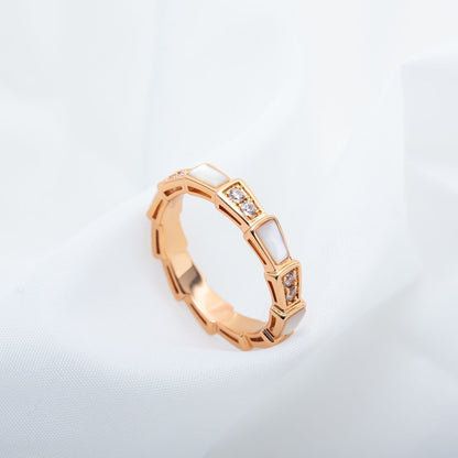 [Angela Jewellery]SERPENTI RING PINK GOLD DIAMOND MOP 3MM