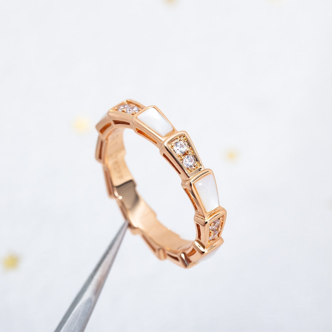 [Angela Jewellery]SERPENTI RING PINK GOLD DIAMOND MOP 3MM