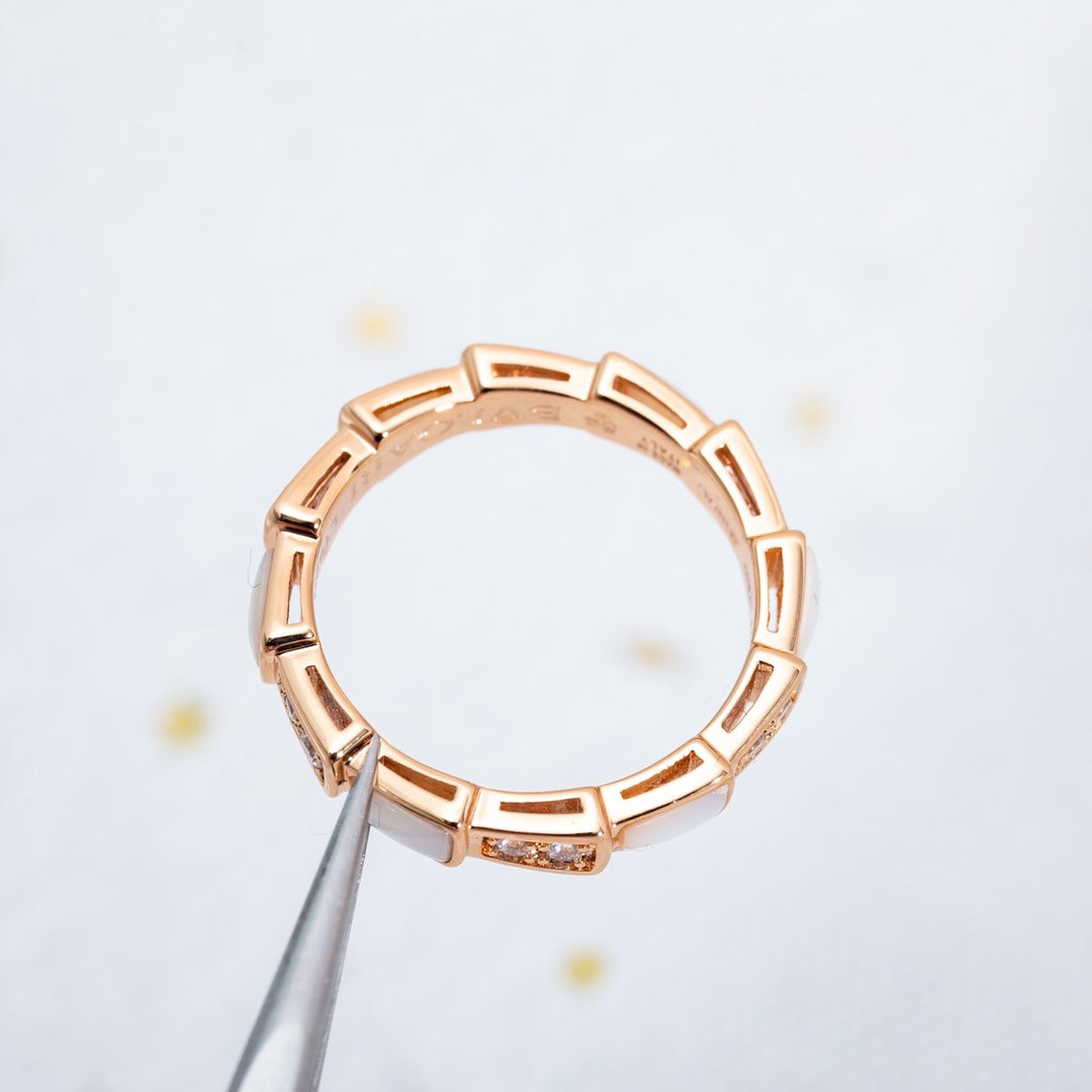 [Angela Jewellery]SERPENTI RING PINK GOLD DIAMOND MOP 3MM