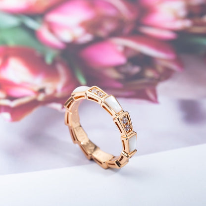 [Angela Jewellery]SERPENTI RING PINK GOLD DIAMOND MOP 3MM
