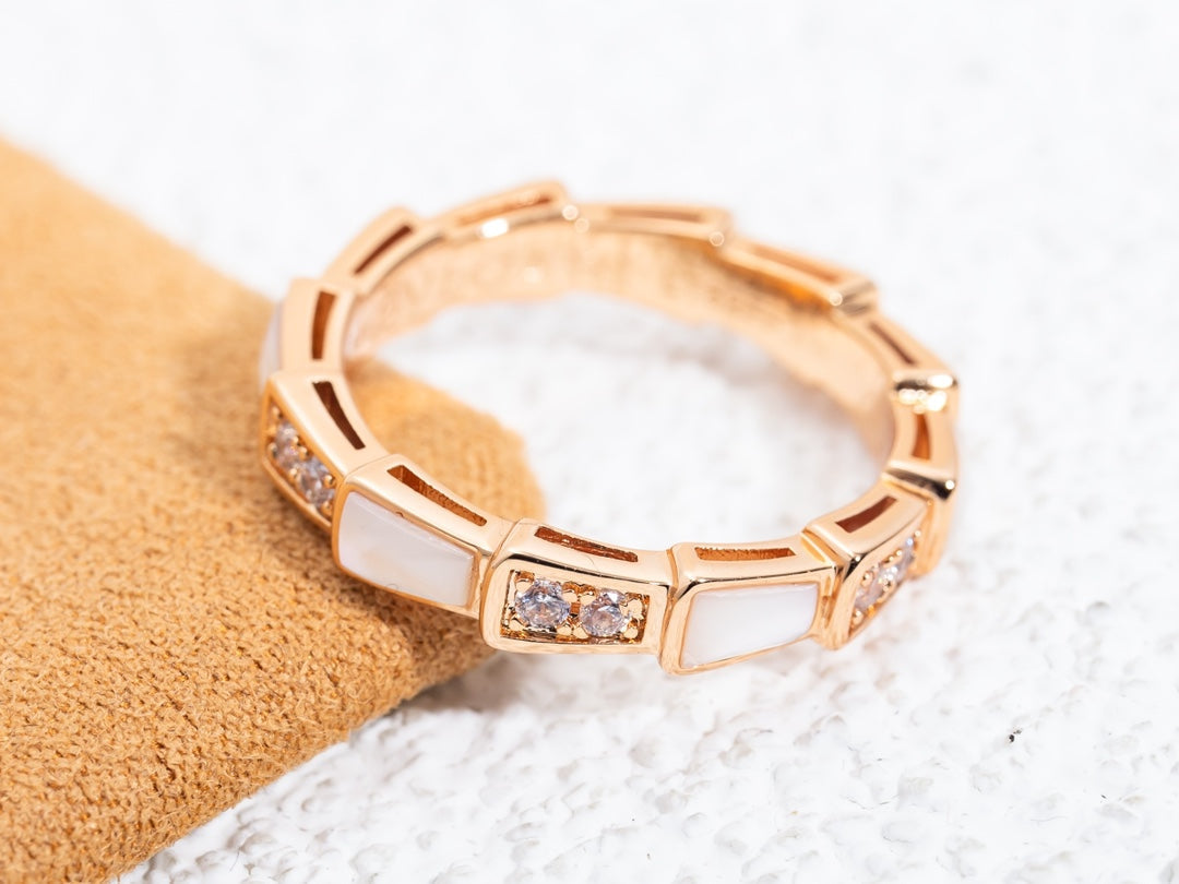 [Angela Jewellery]SERPENTI RING PINK GOLD DIAMOND MOP 3MM
