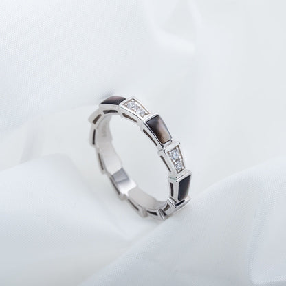 [Angela Jewellery]SERPENTI RING SILVER  DIAMOND BLACK MOP 3MM
