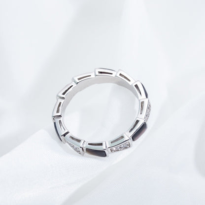 [Angela Jewellery]SERPENTI RING SILVER  DIAMOND BLACK MOP 3MM