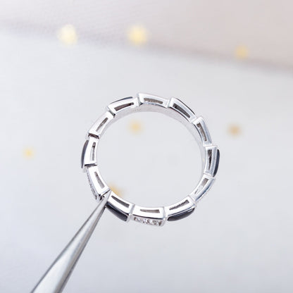 [Angela Jewellery]SERPENTI RING SILVER  DIAMOND BLACK MOP 3MM