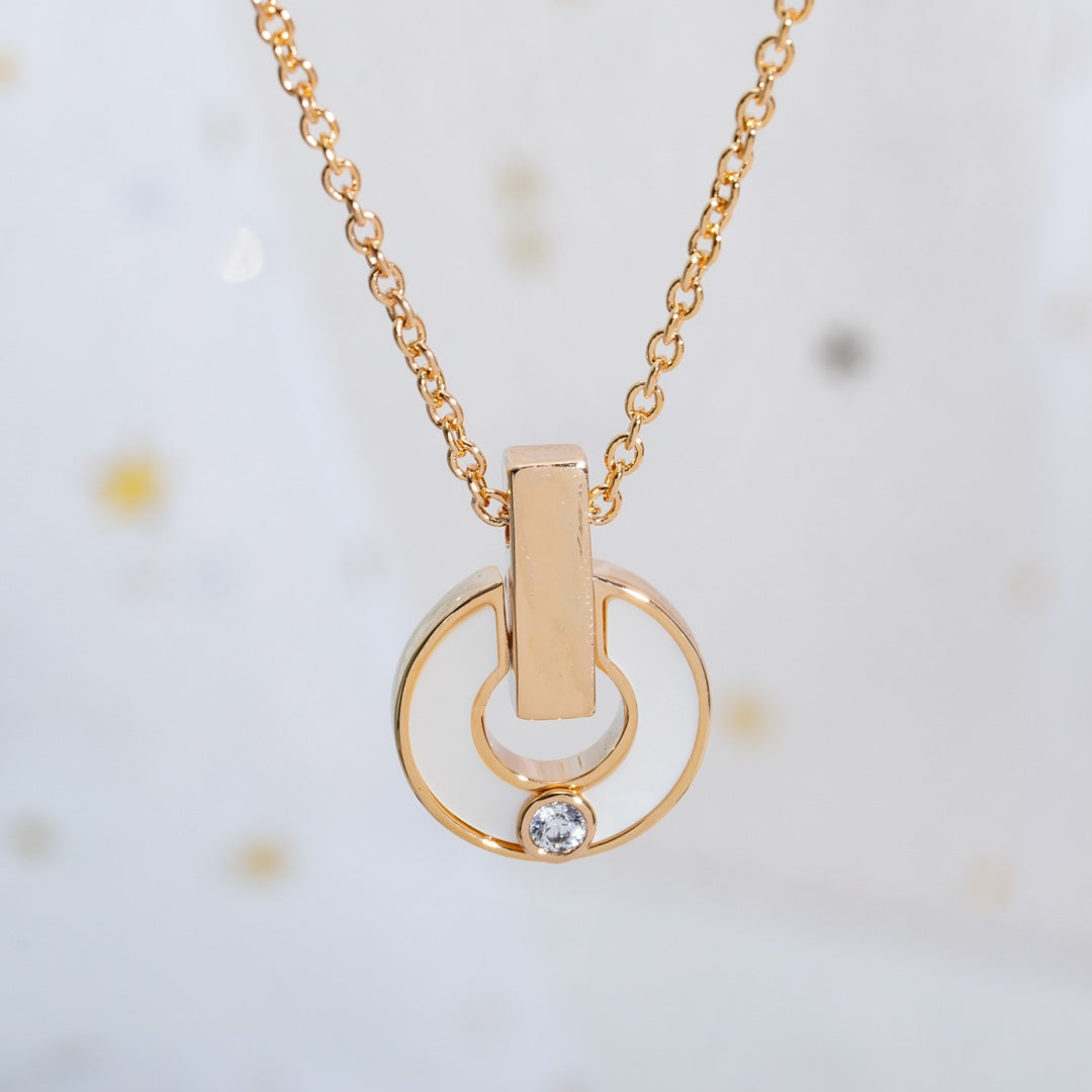 [Angela Jewellery]GARI NECKLACE PINK GOLD MOP
