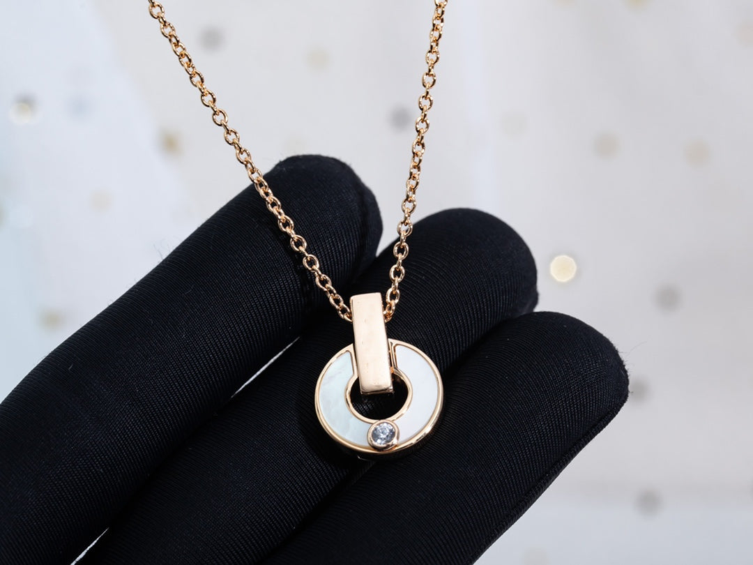 [Angela Jewellery]GARI NECKLACE PINK GOLD MOP