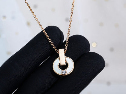 [Angela Jewellery]GARI NECKLACE PINK GOLD MOP