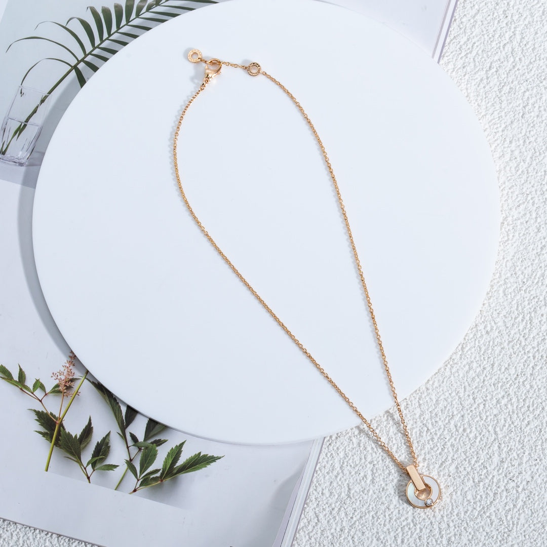 [Angela Jewellery]GARI NECKLACE PINK GOLD MOP