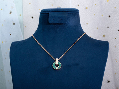 [Angela Jewellery]GARI NECKLACE PINK GOLD MALACHITE