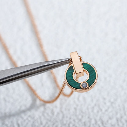 [Angela Jewellery]GARI NECKLACE PINK GOLD MALACHITE