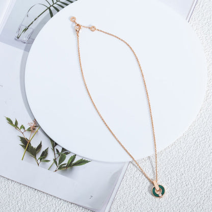 [Angela Jewellery]GARI NECKLACE PINK GOLD MALACHITE