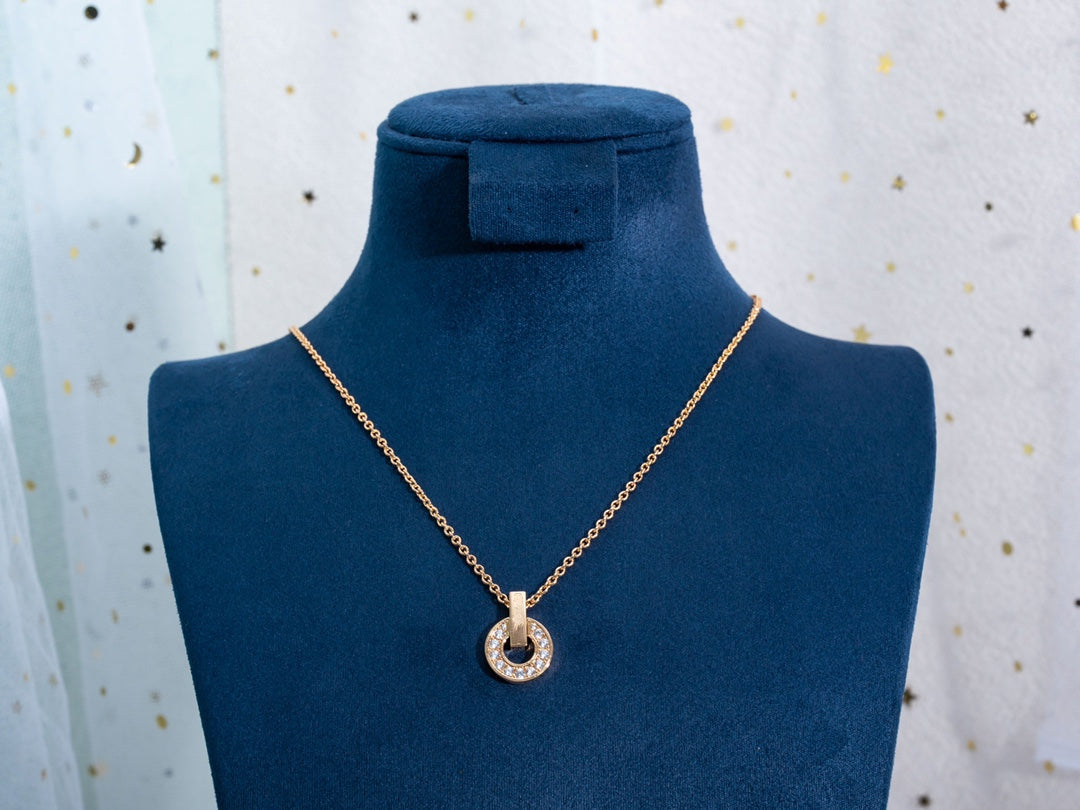 [Angela Jewellery]GARI NECKLACE PINK GOLD DIAMOND