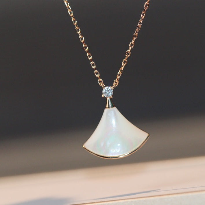 [Angela Jewellery]DREAM NECKLACE WHITE MOP PINK GOLD 1 DIAMOND