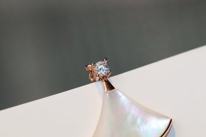 [Angela Jewellery]DREAM NECKLACE WHITE MOP PINK GOLD 1 DIAMOND
