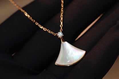[Angela Jewellery]DREAM NECKLACE WHITE MOP PINK GOLD 1 DIAMOND