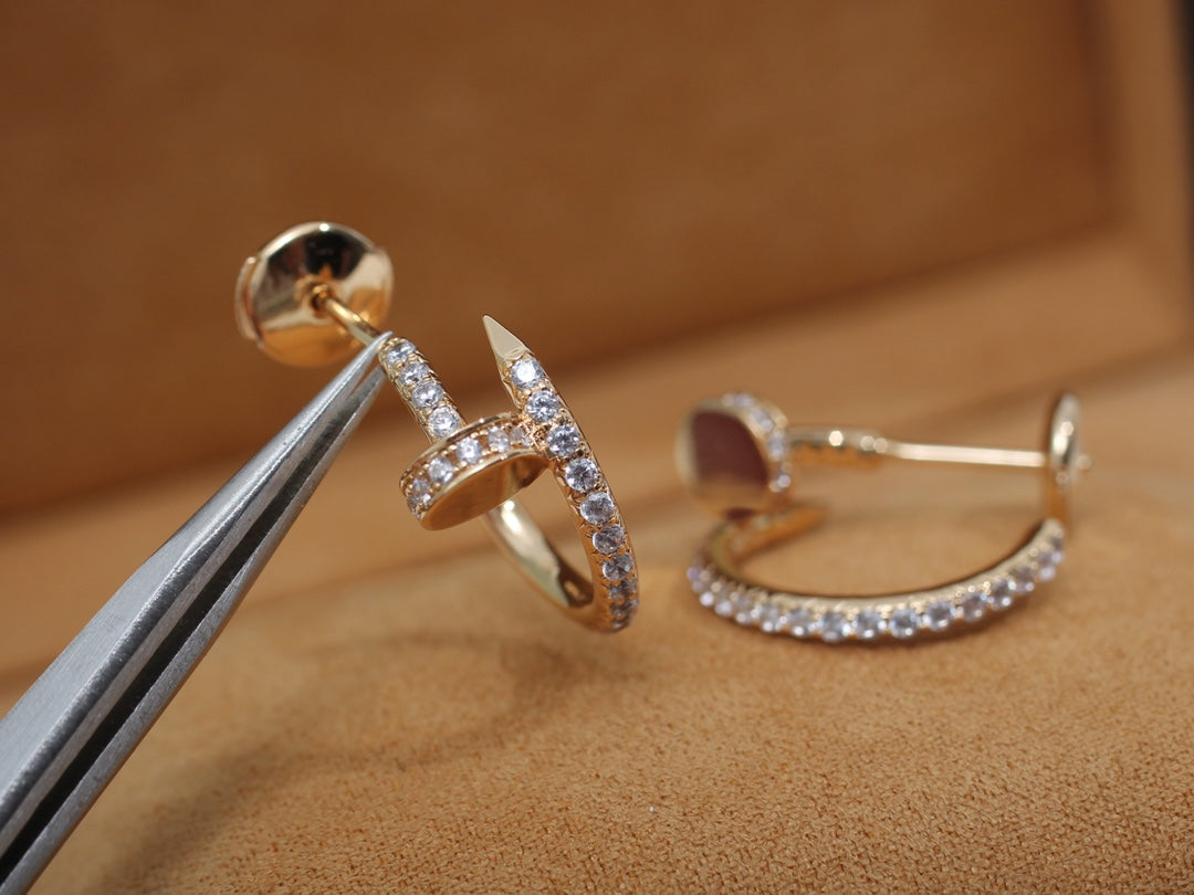 [Angela Jewellery]JUSTE EARRINGS 12.75MM PINK GOLD DIAMOND