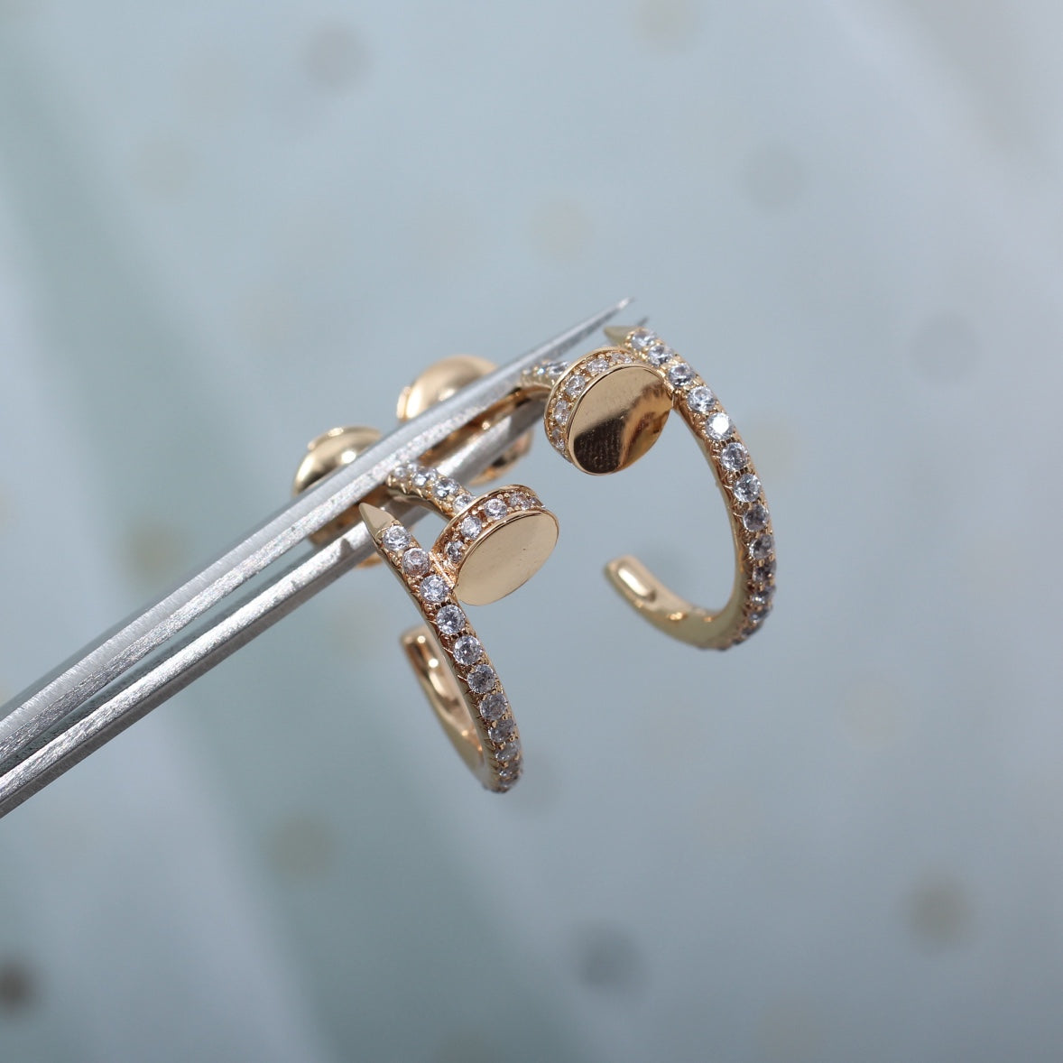 [Angela Jewellery]JUSTE EARRINGS 12.75MM PINK GOLD DIAMOND