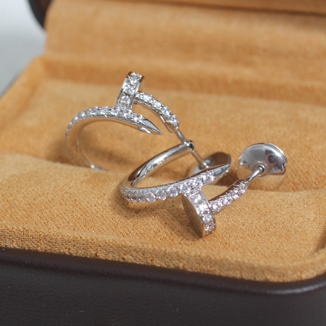 [Angela Jewellery]JUSTE EARRINGS 12.75MM SILVER DIAMOND