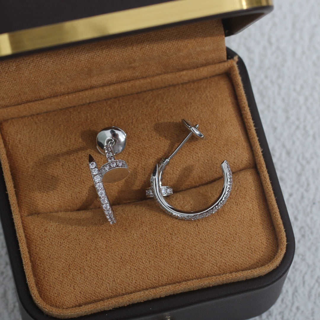 [Angela Jewellery]JUSTE EARRINGS 12.75MM SILVER DIAMOND