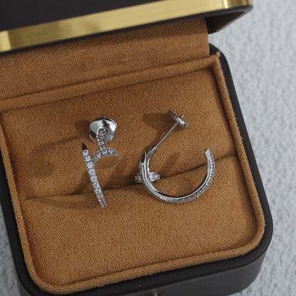 [Angela Jewellery]JUSTE EARRINGS 12.75MM SILVER DIAMOND