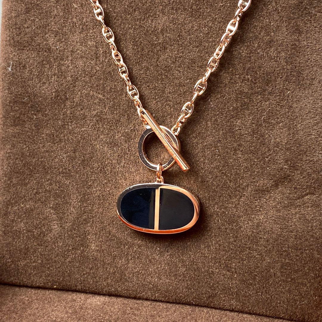 [Angela Jewellery]CHAINE VERSO BLACK CERAMIC NECKLACE