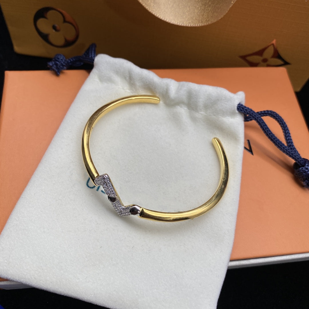 [Angela Jewellery]VOLTE UPSITE DOWN DIAMOND GOLD OPEN BRACELET