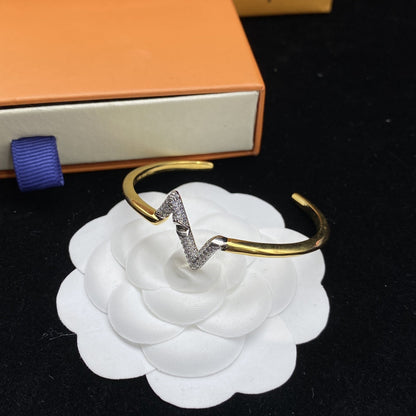 [Angela Jewellery]VOLTE UPSITE DOWN DIAMOND GOLD OPEN BRACELET