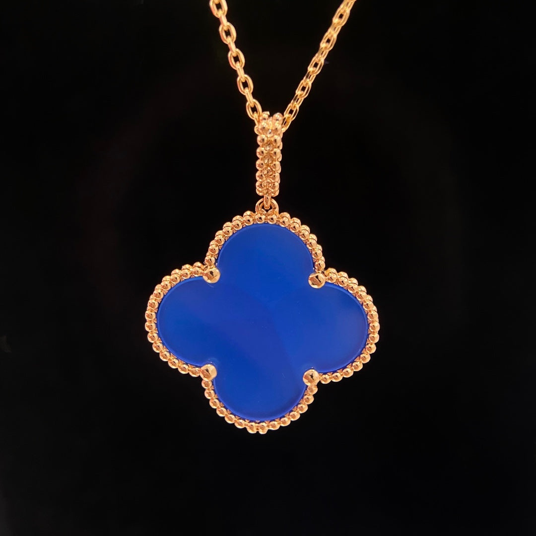 [Angela Jewellery]CLOVER 25MM NECKLACE TURQUOISE ROSE GOLD