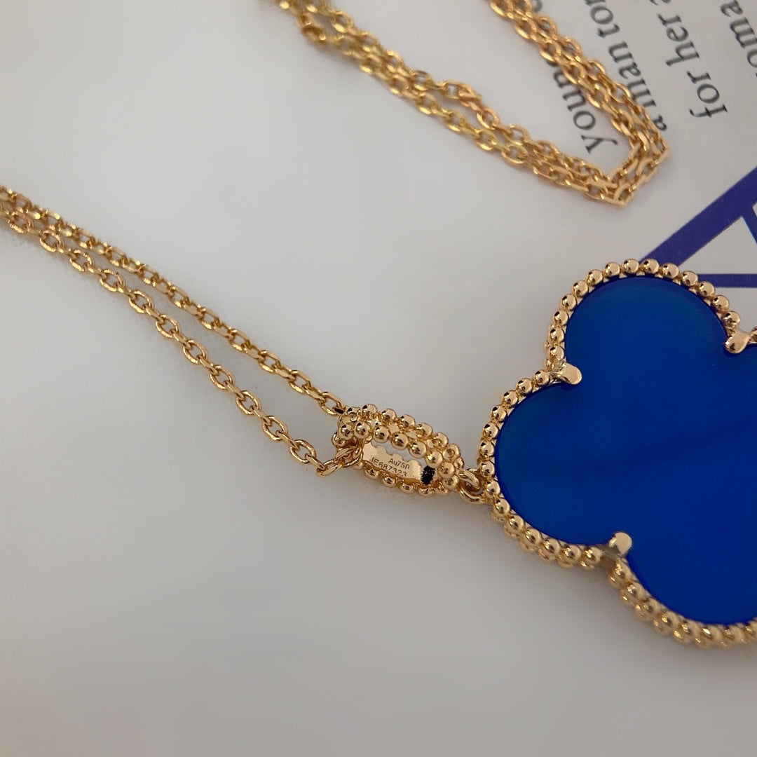 [Angela Jewellery]CLOVER 25MM NECKLACE TURQUOISE ROSE GOLD