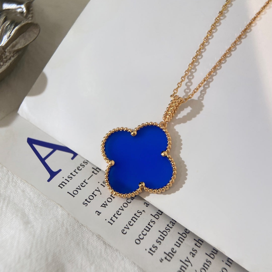 [Angela Jewellery]CLOVER 25MM NECKLACE TURQUOISE ROSE GOLD