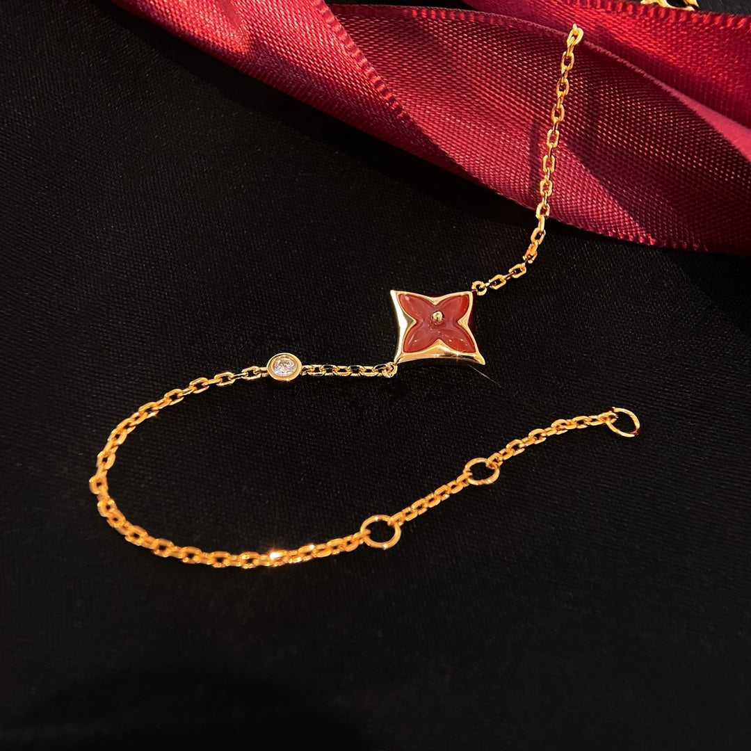 [Angela Jewellery]COLOR STAR CARNELIAN PINK GOLD DIAMOND BRACELET