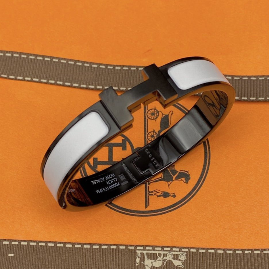 [Angela Jewellery]H BRACELET 12MM BLACK WHITE CERAMIC