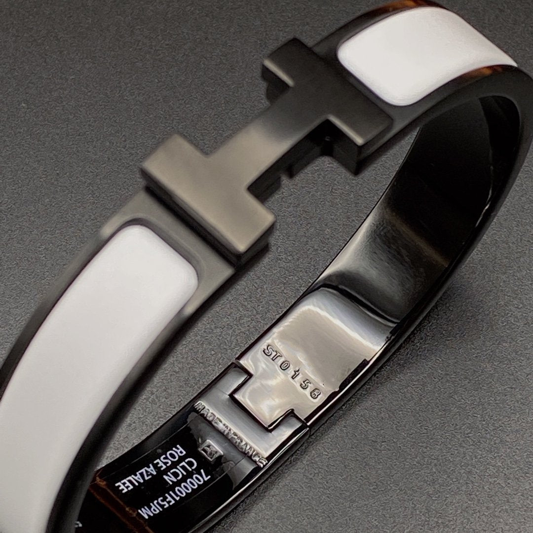[Angela Jewellery]H BRACELET 12MM BLACK WHITE CERAMIC