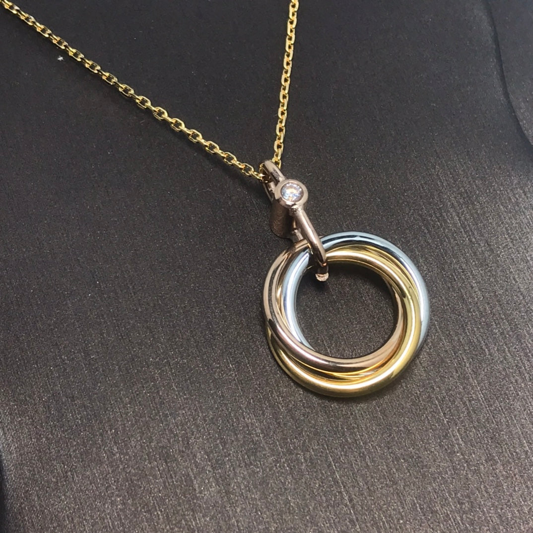 [Angela Jewellery]TRINITY SILVER GOLD PINK GOLD NECKLACE