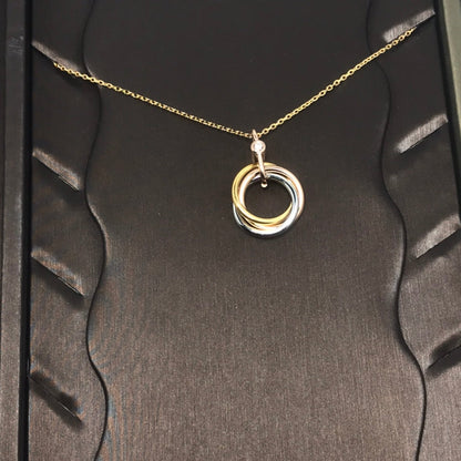 [Angela Jewellery]TRINITY SILVER GOLD PINK GOLD NECKLACE