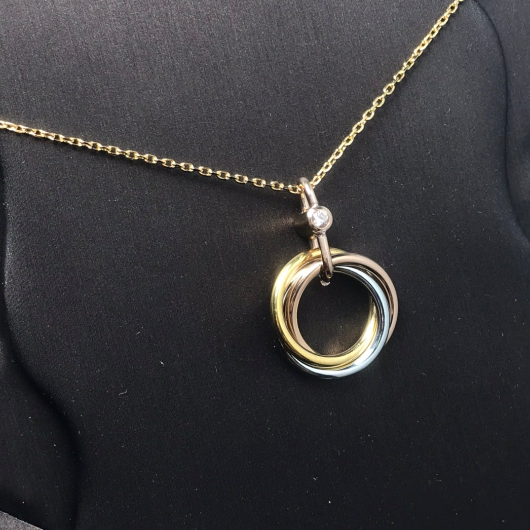 [Angela Jewellery]TRINITY SILVER GOLD PINK GOLD NECKLACE