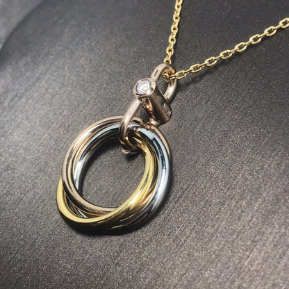 [Angela Jewellery]TRINITY SILVER GOLD PINK GOLD NECKLACE