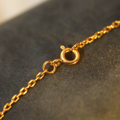 [Angela Jewellery]SUN PEDANT PINK GOLD 1 DIAMOND NECKLACE