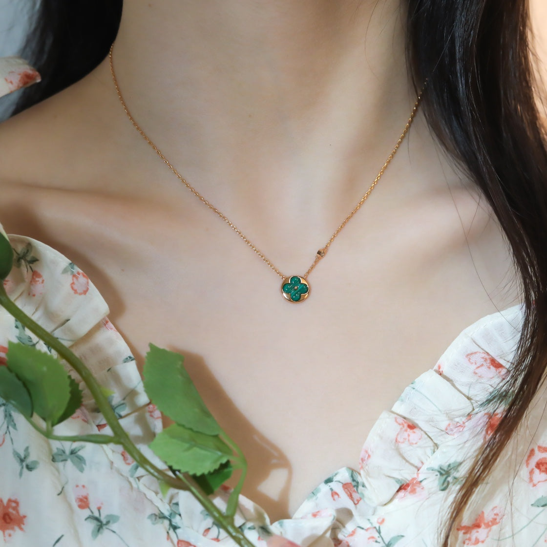 [Angela Jewellery]SUN PEDANT PINK GOLD 1 DIAMOND NECKLACE
