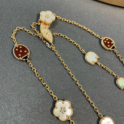 [Angela Jewellery]LUCKY SPRING 15 MOTIFS GOLD NECKLACE