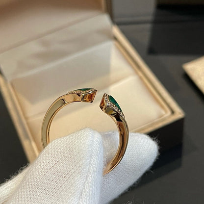 [Angela Jewellery]DREAM MALACHITE DIAMOND OPEN RING
