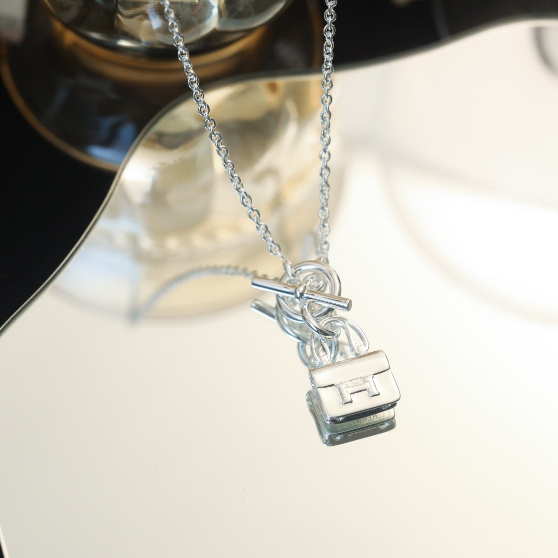 [Angela Jewellery]POP H PEDANT SILVER NECKLACE