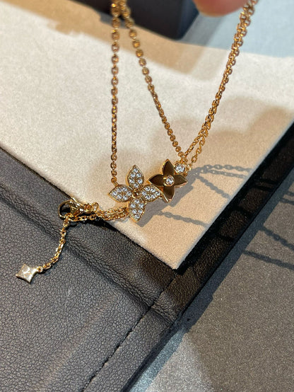 [Angela Jewellery]STAR BLOSSOM NECKLACE PINK GOLD DIAMONDS
